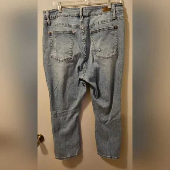 Judy Blue Jeans Boyfriend Fit Distressed Blue Jeans Women's Size 18W - Picture 6 of 13